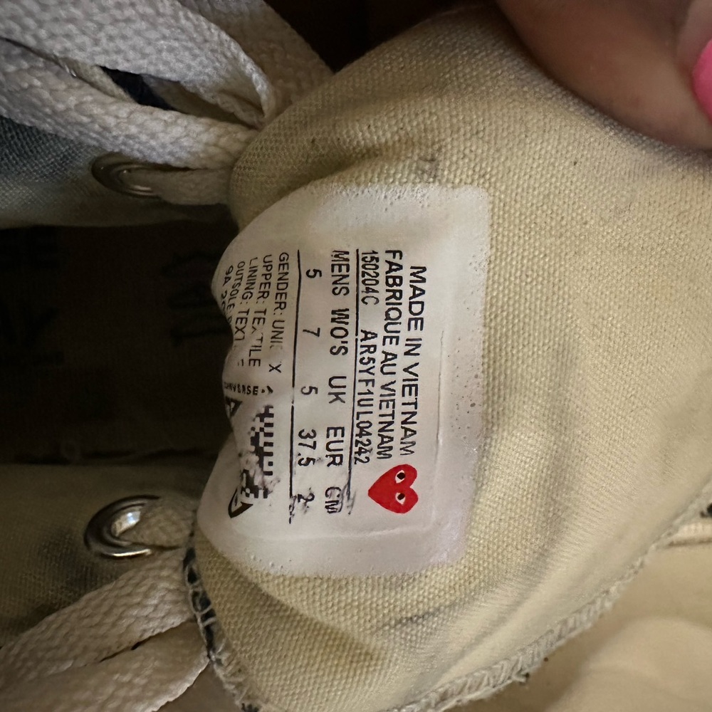 Black High-Top Canvas Sneakers with Red Heart Accent - Picture 5 of 5